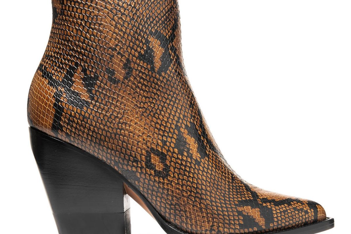 chloe rylee snake effect leather ankle boots