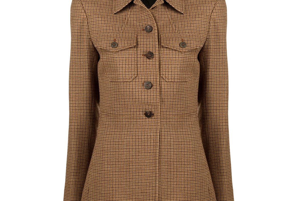 chloe single breasted houndstooth jacket