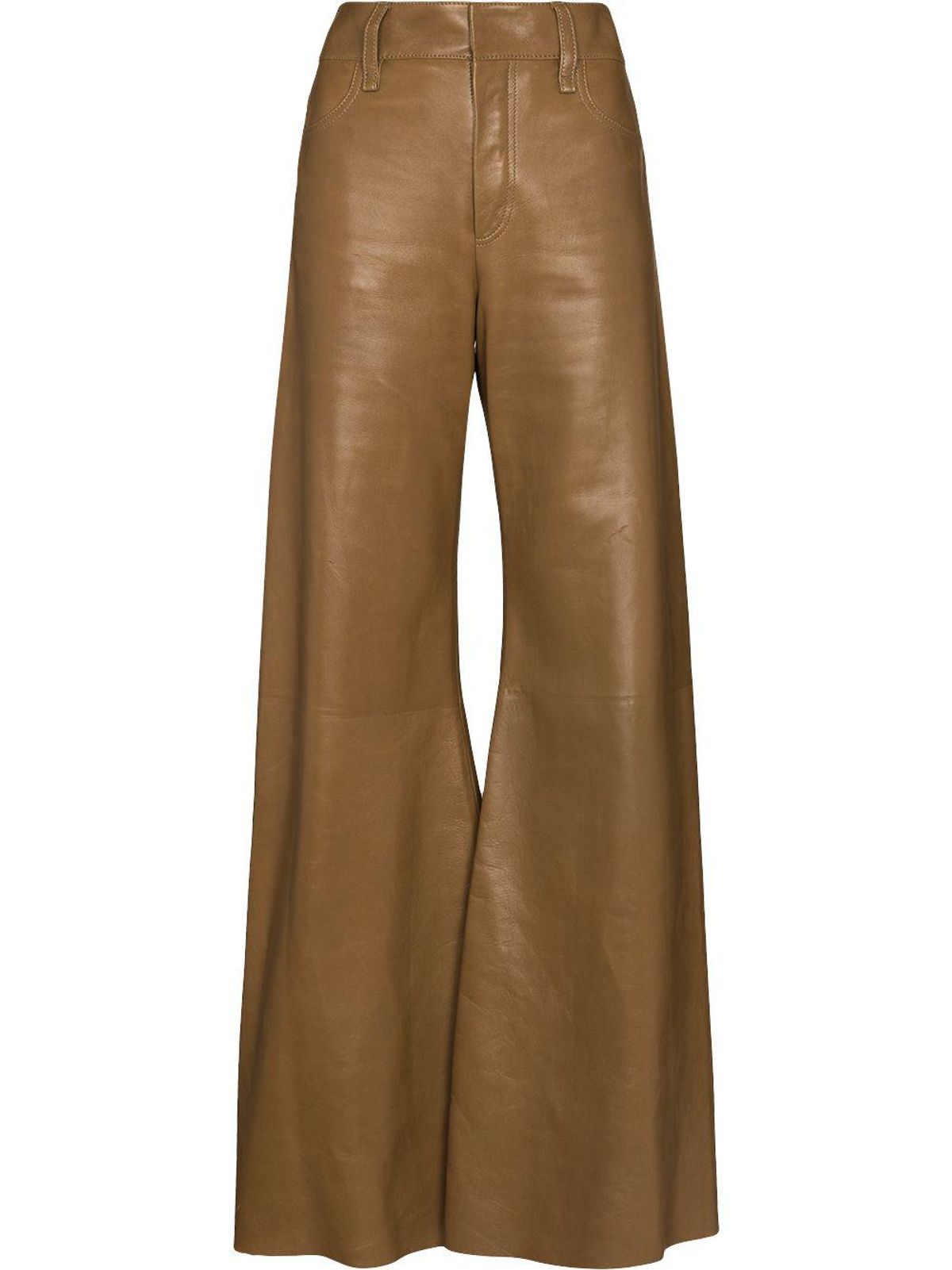 chloe wide leg leather trousers