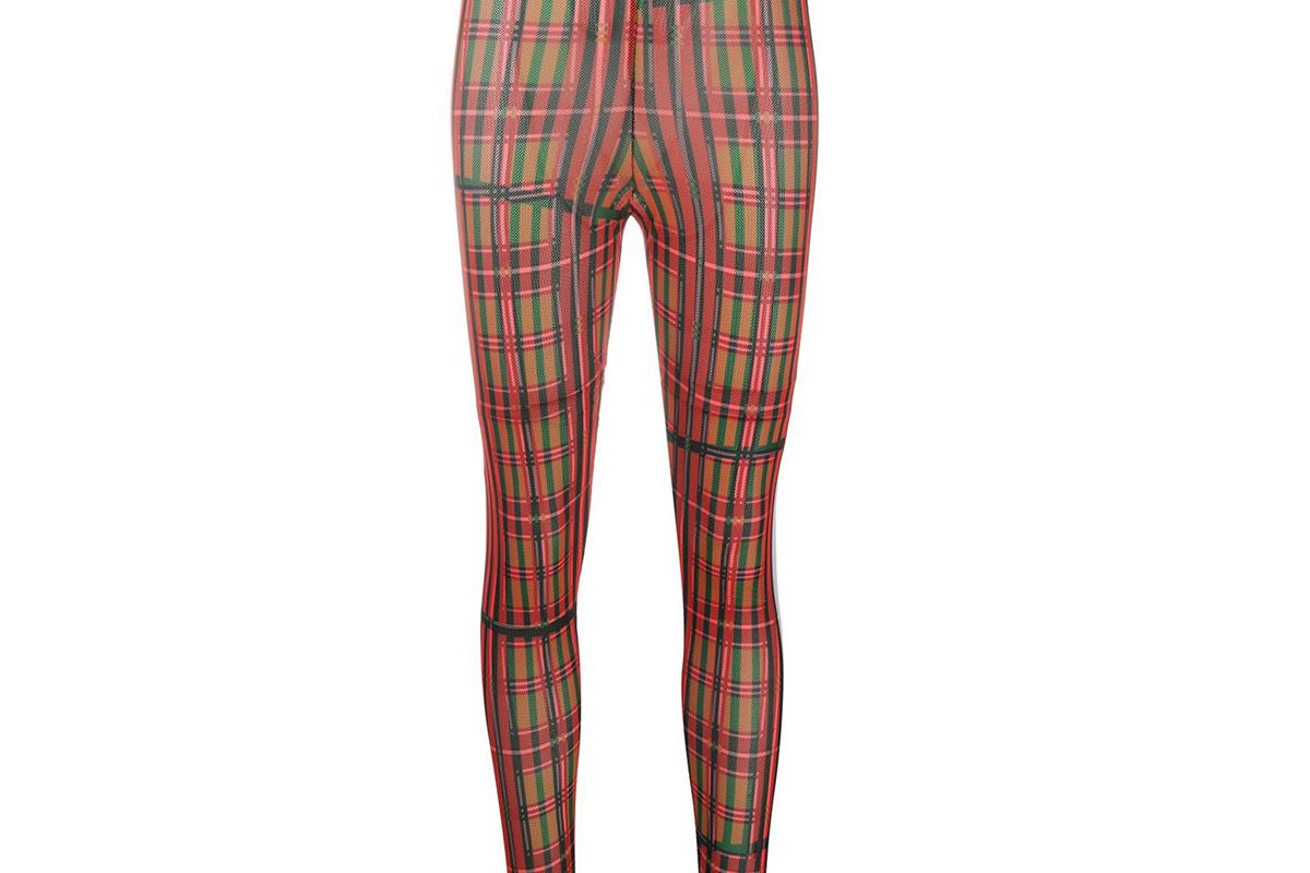 chopova lowena stirrup cuff checked leggings