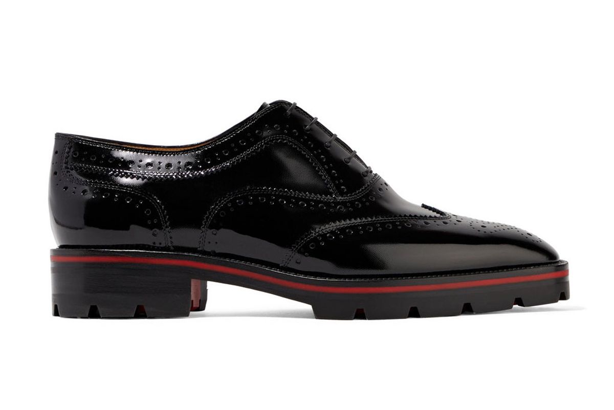 christian louboutin charlette patent leather brogues