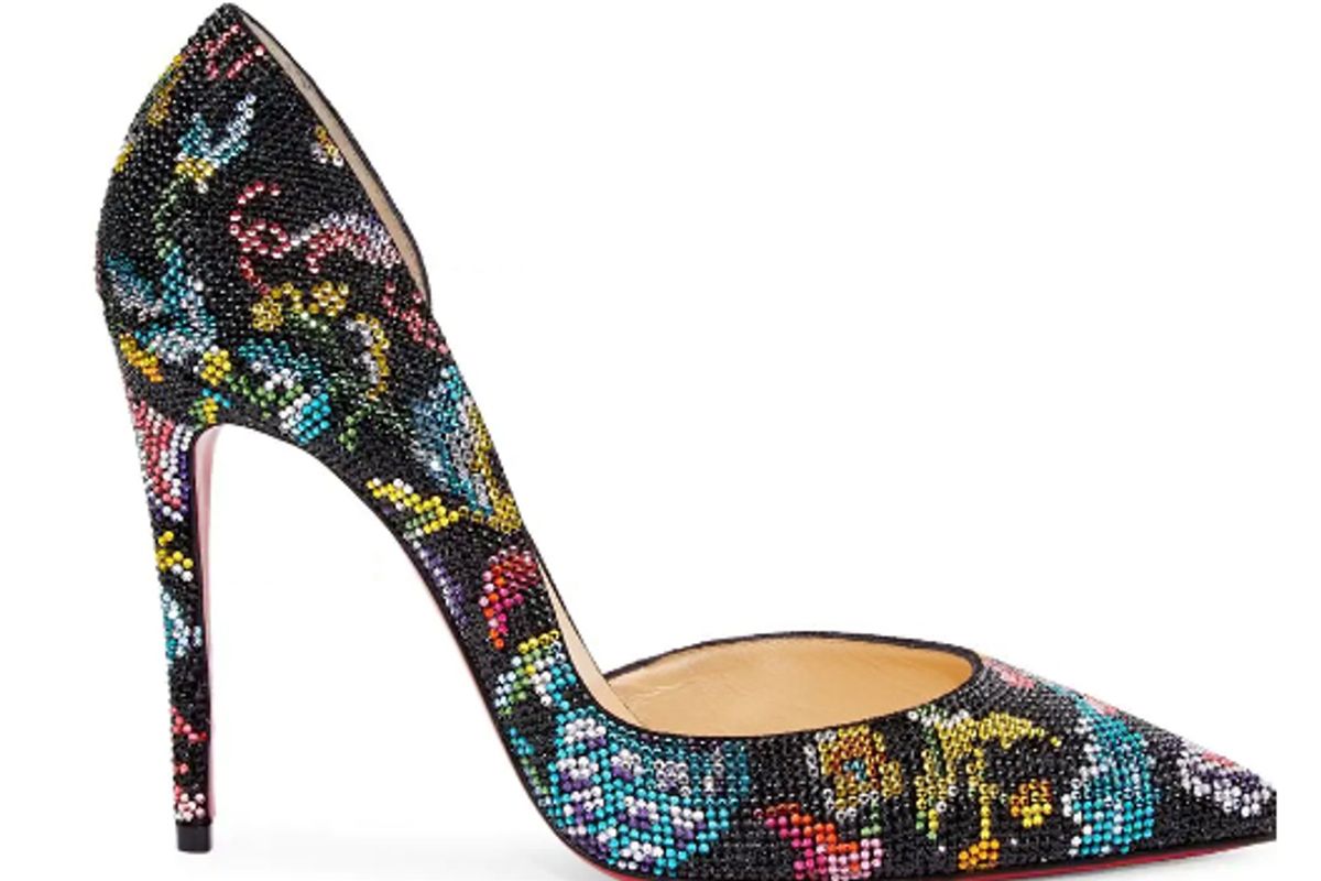 christian louboutin iriza embellished suede pumps