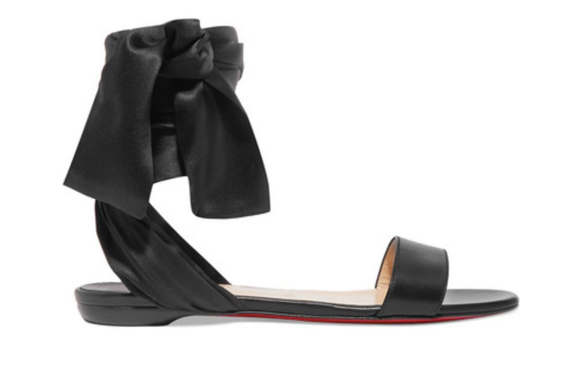 christian louboutin leather and satin sandles