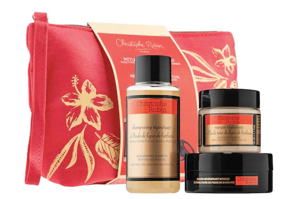 christophe robin regenerating hair ritual travel kit