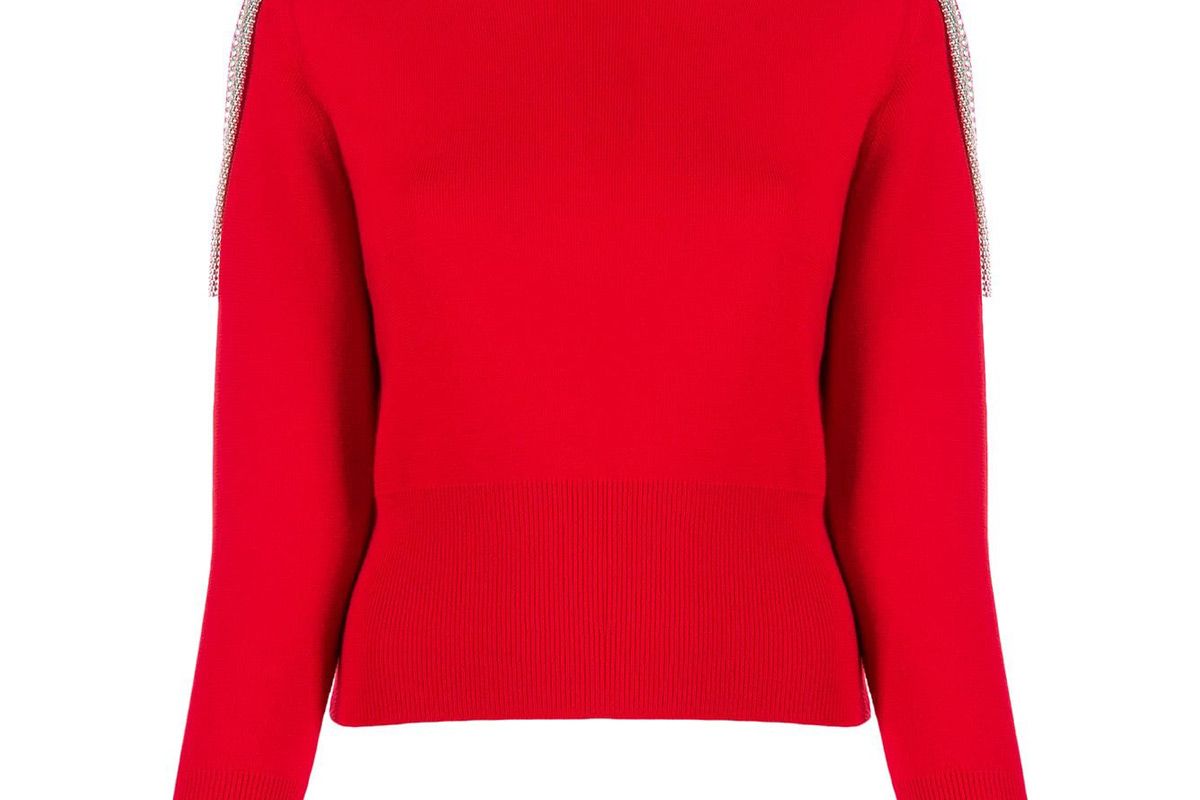 christopher kane chain detail cropped sweater