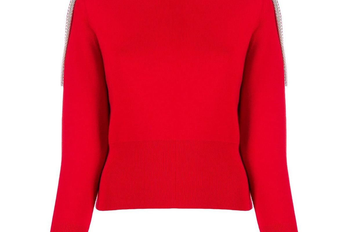 christopher kane chain detail cropped sweater