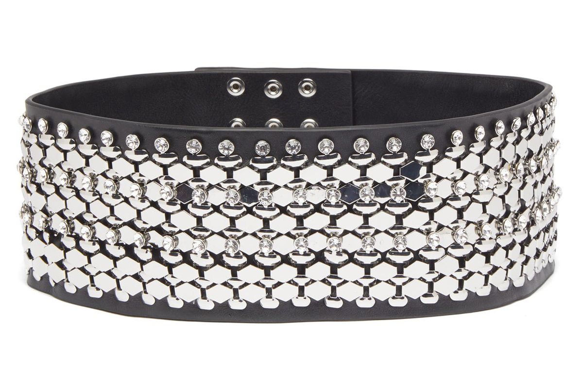 christopher kane crystal embellished leather belt