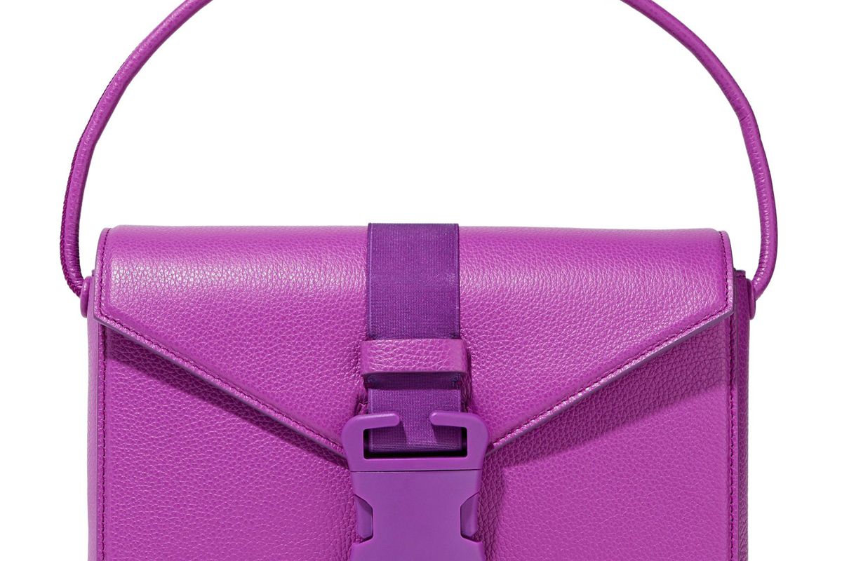 christopher kane devine pebbled leather shoulder bag