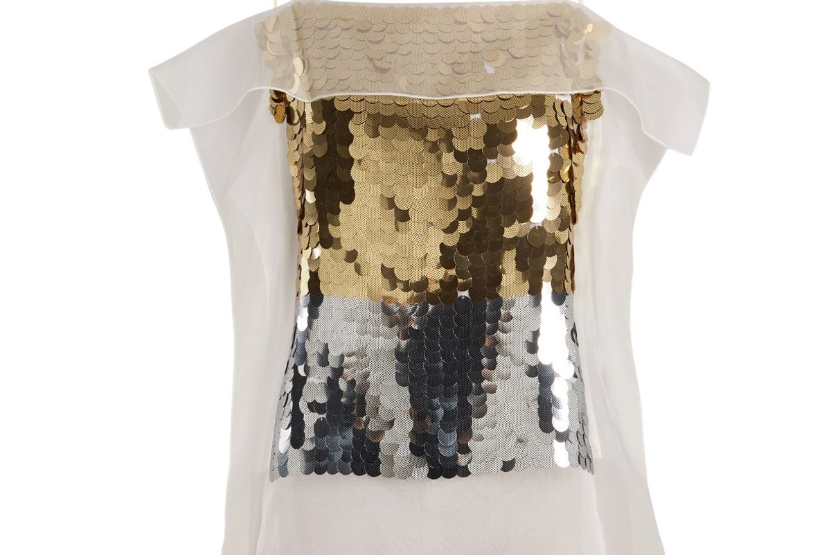 Sequin-Embellished Organza Top