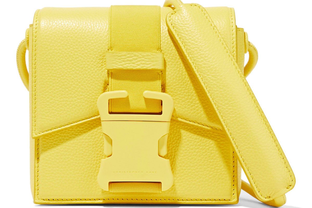 christopher kane textured leather shoulder bag