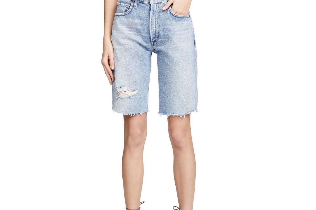 citizens of humanity libby relaxed distressed denim shorts