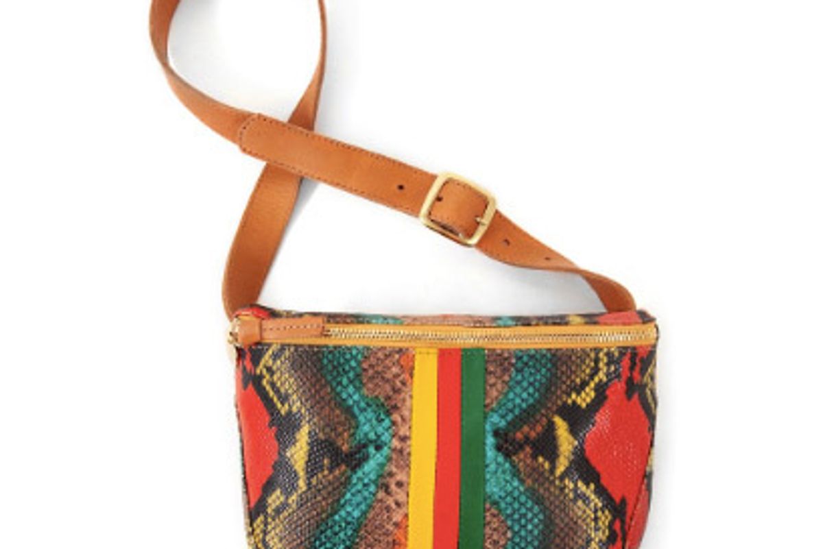 clare v fannypack poppy multi snake