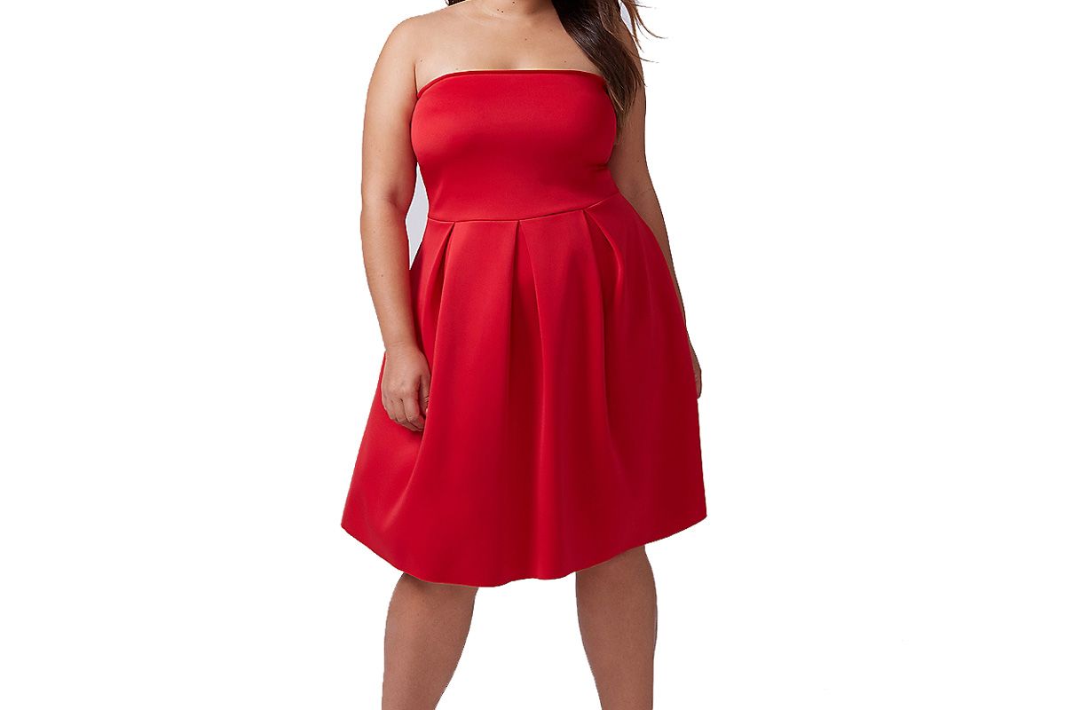 Strapless Fit & Flare Dress