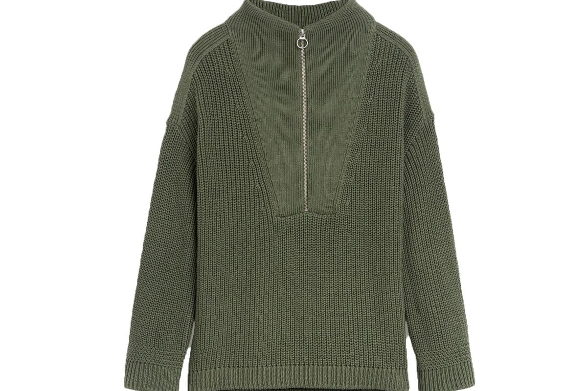 closed cotton half zip sweater