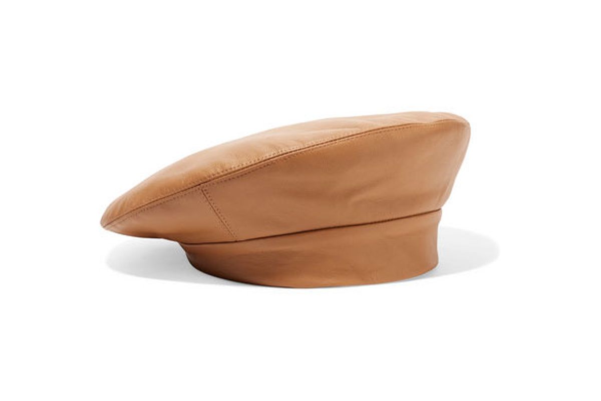 clyde leather beret