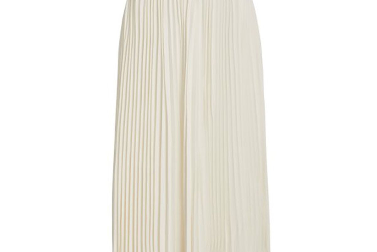 co pleated crepe midi skirt