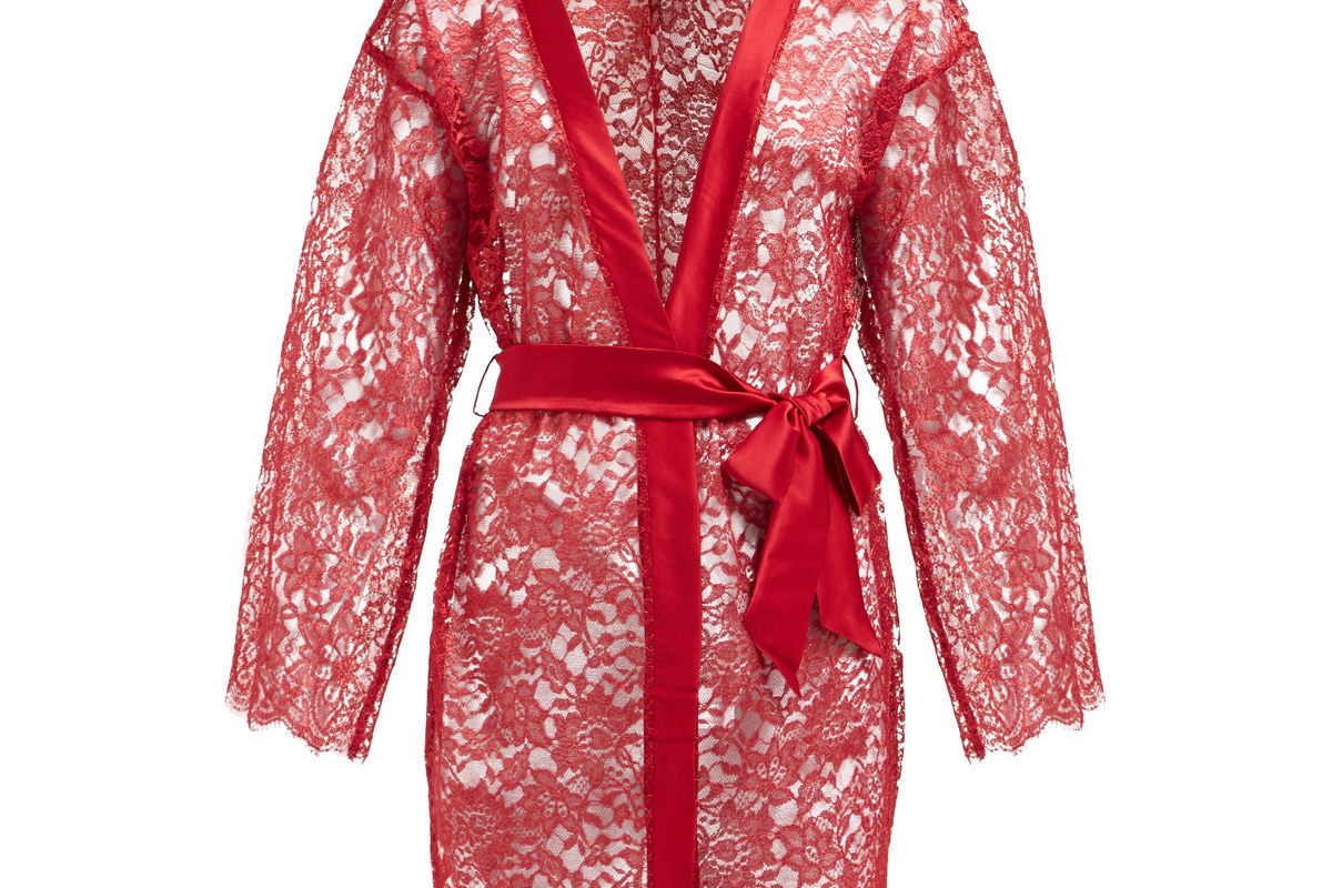 coco de mer venus semi sheer lace robe