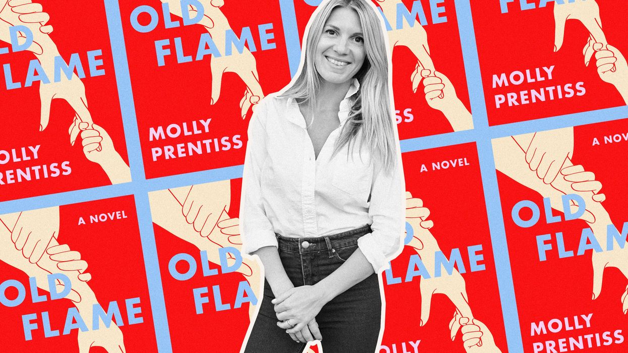 Collage of Molly Prentiss and Cover Image of Her Book Old Flame