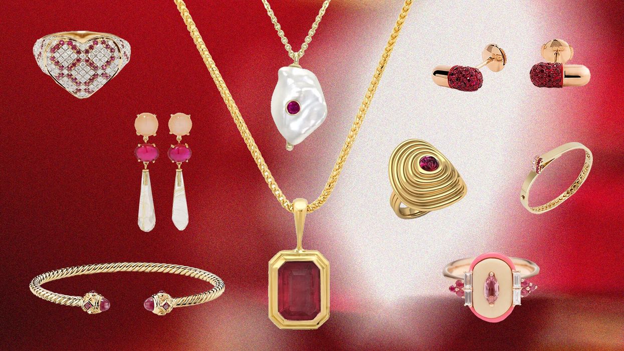 Collage of Ruby Birthstone Jewelry