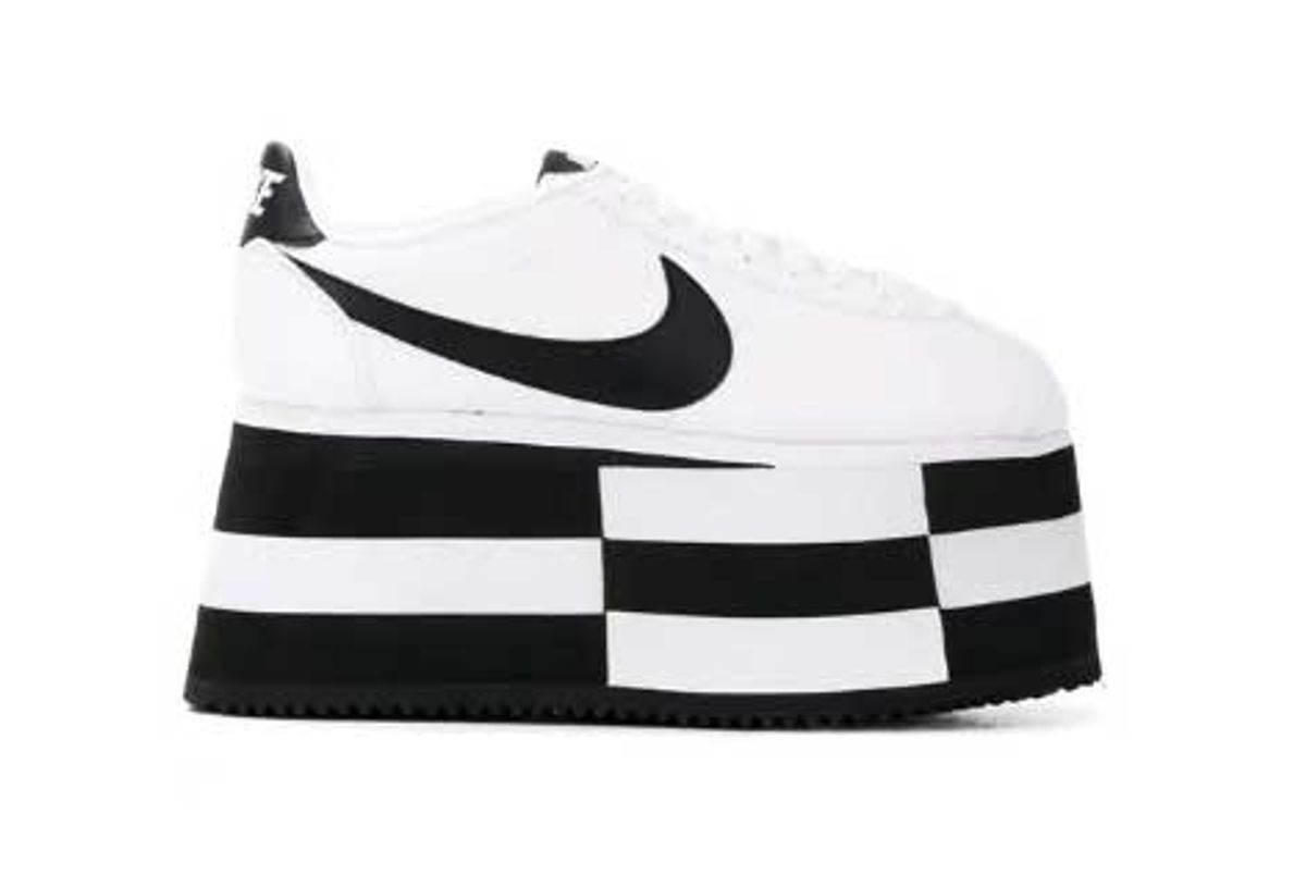 comme des garcons check platform cortez sneaker