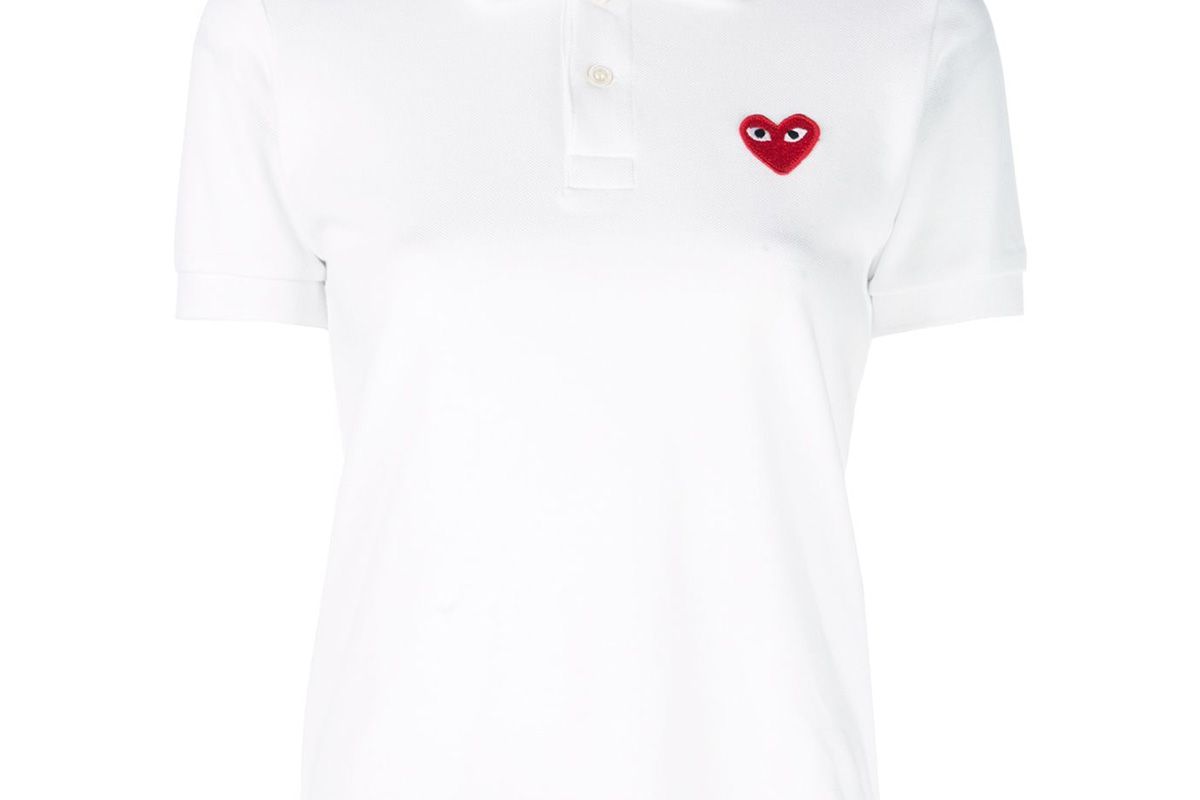 comme des garcons play logo heart polo shirt