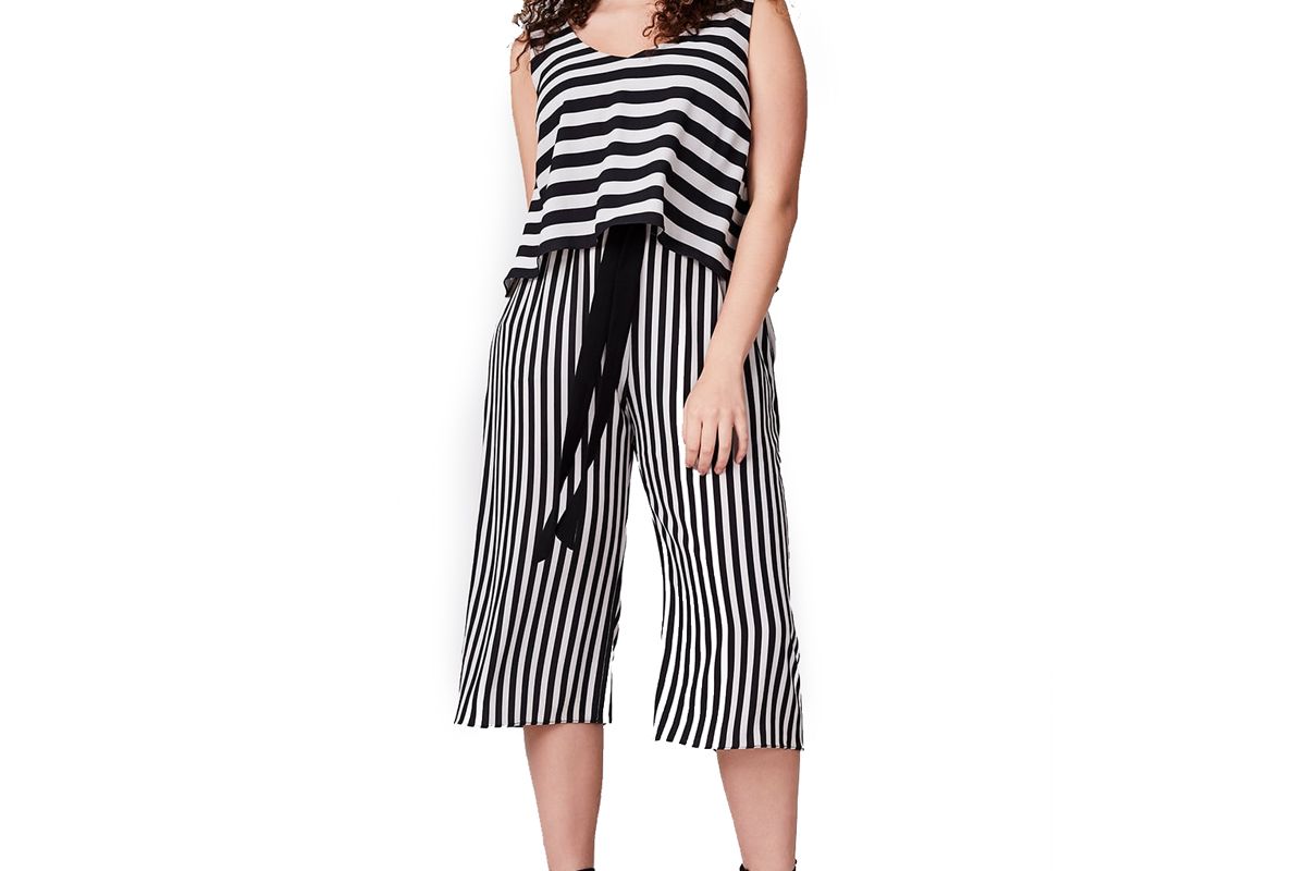 Striped Culotte Jumpsuit