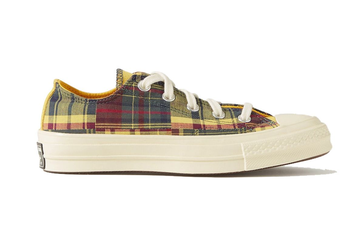 converse twisted prep chuck 70 checked canvas sneakers