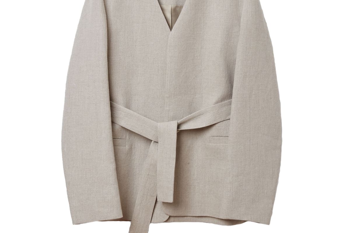 cos belted linen blazer