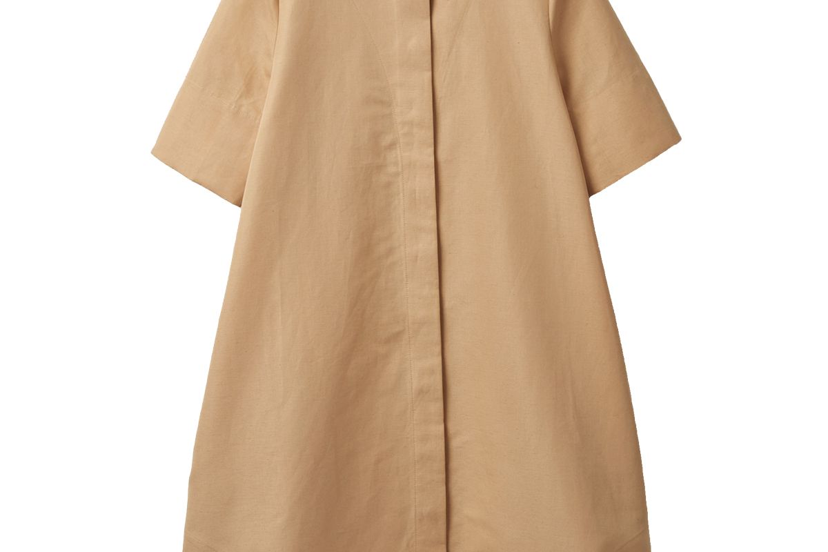 cos cotton linen a line shirt dress