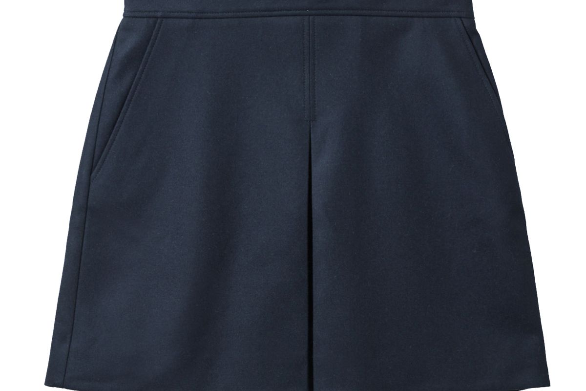 cos pleated a line wool cashmere mini skirt