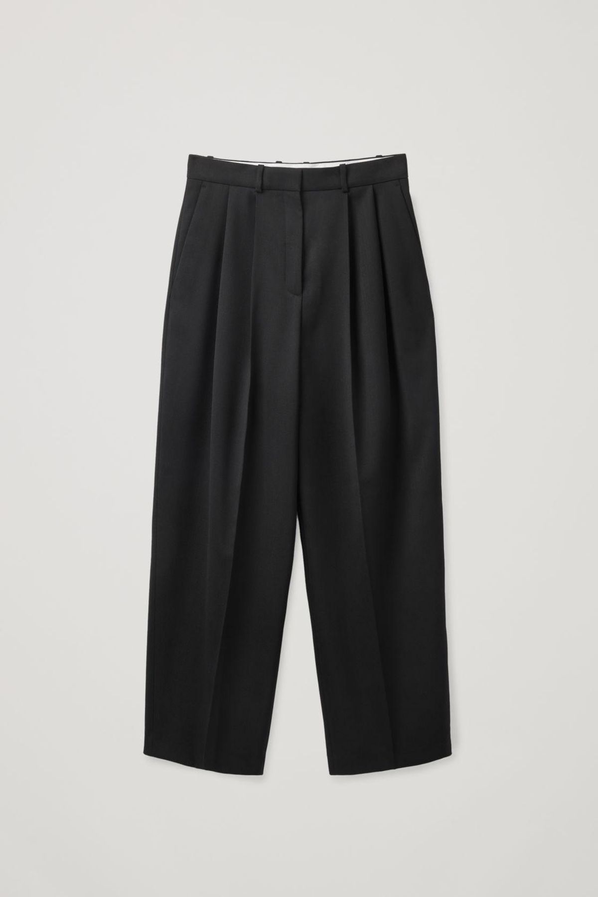 cos pleated wide leg wool pants