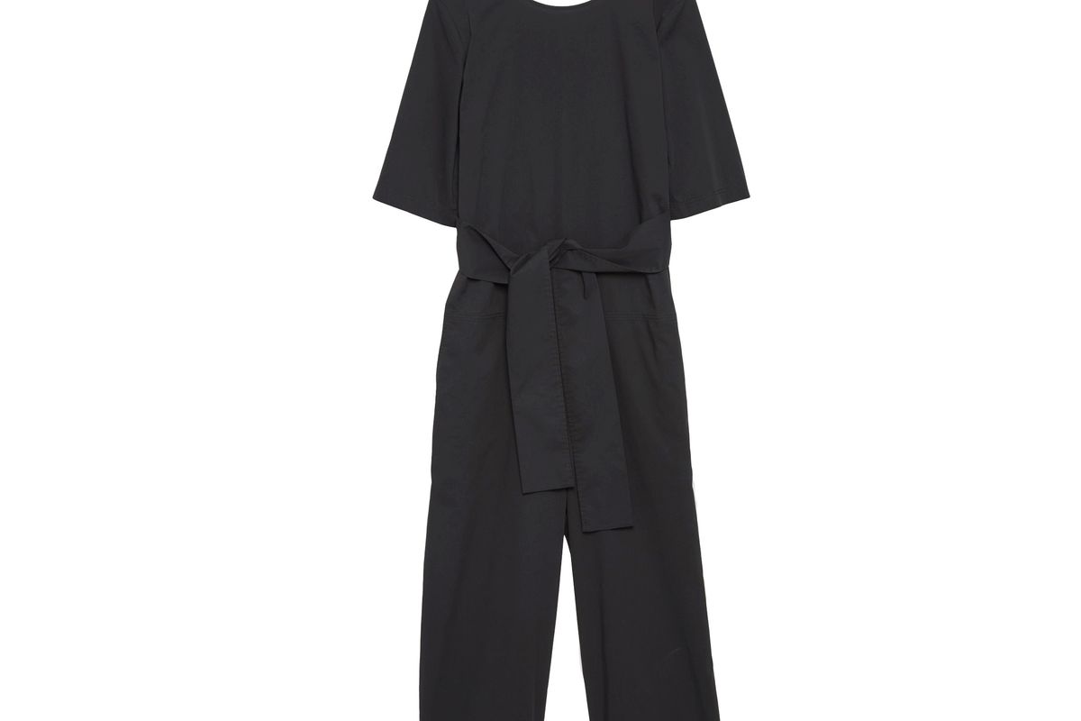 Short-sleeve Poplin Jumpsuit