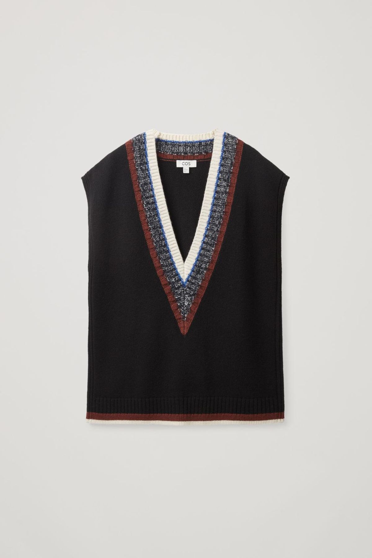 cos striped knitted vest