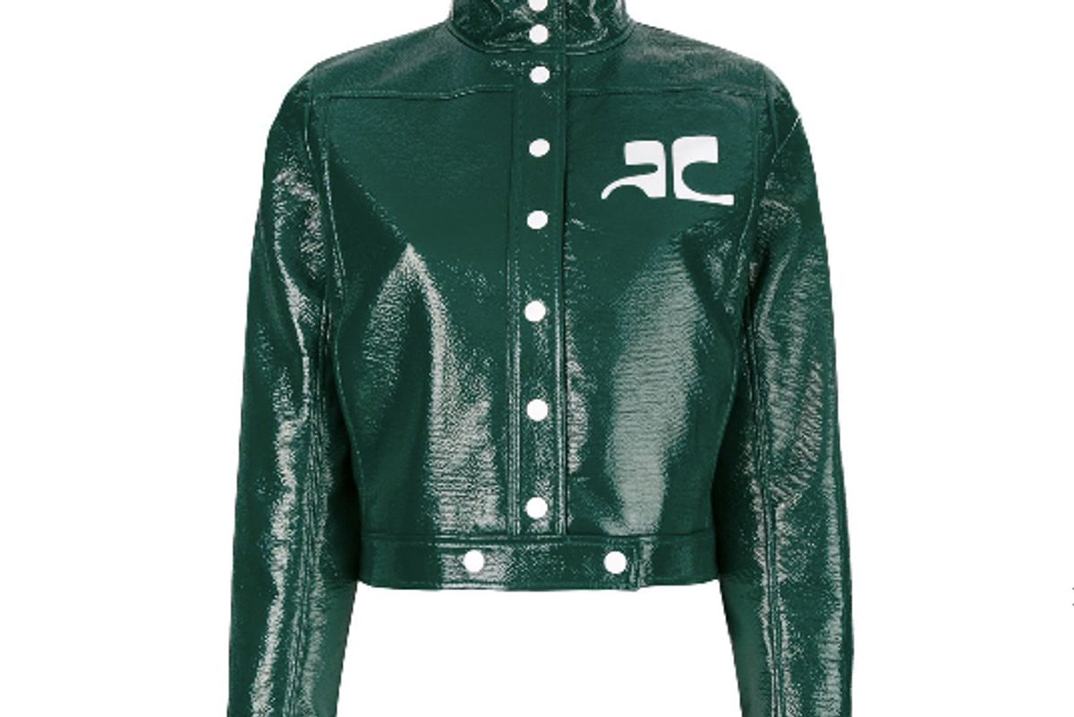 courreges patent cropped jacket