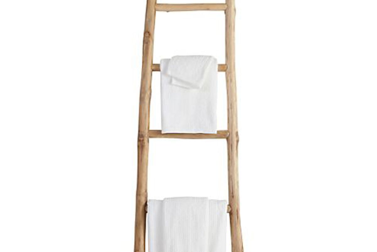 crate and barrel teak ladder