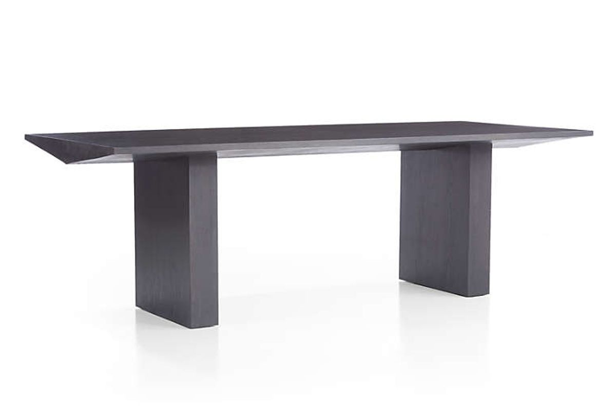 crate and barrel van charcoal wood dining table