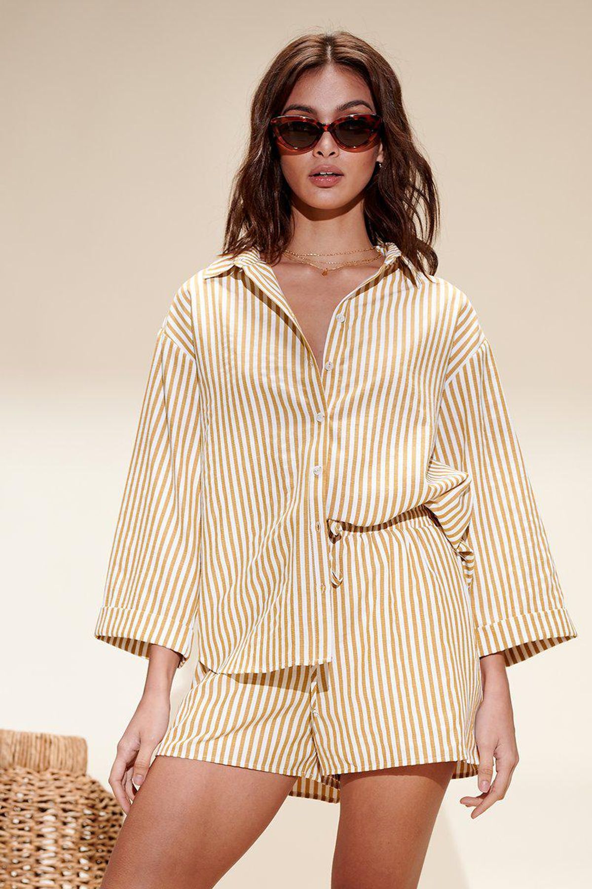 crescent sienna stripe set