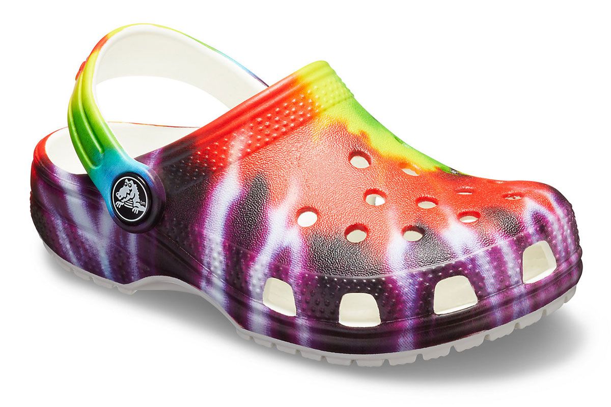 crocs kids classic tye dye graphic clog