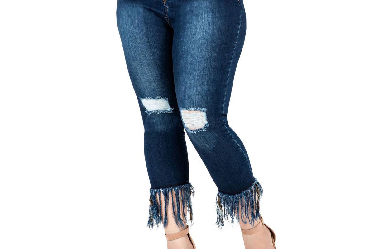 Laura Fringe Hem Skinny Crop Jeans