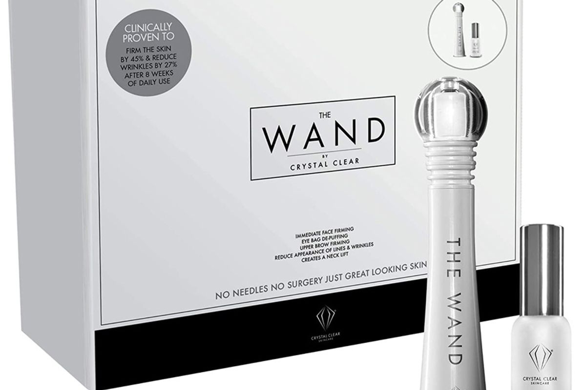 crystal clear the wand facial massager high frequency sonic wand anti wrinkle and depuffer facial tool and pharma grade hyaluronic acid serum