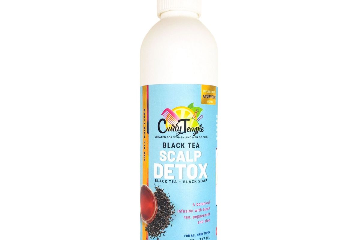 curly temple black tea scalp detox