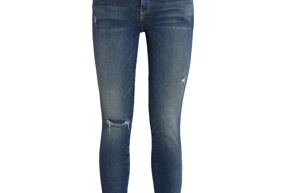 current and elliott distressed mid rise skinny jeans