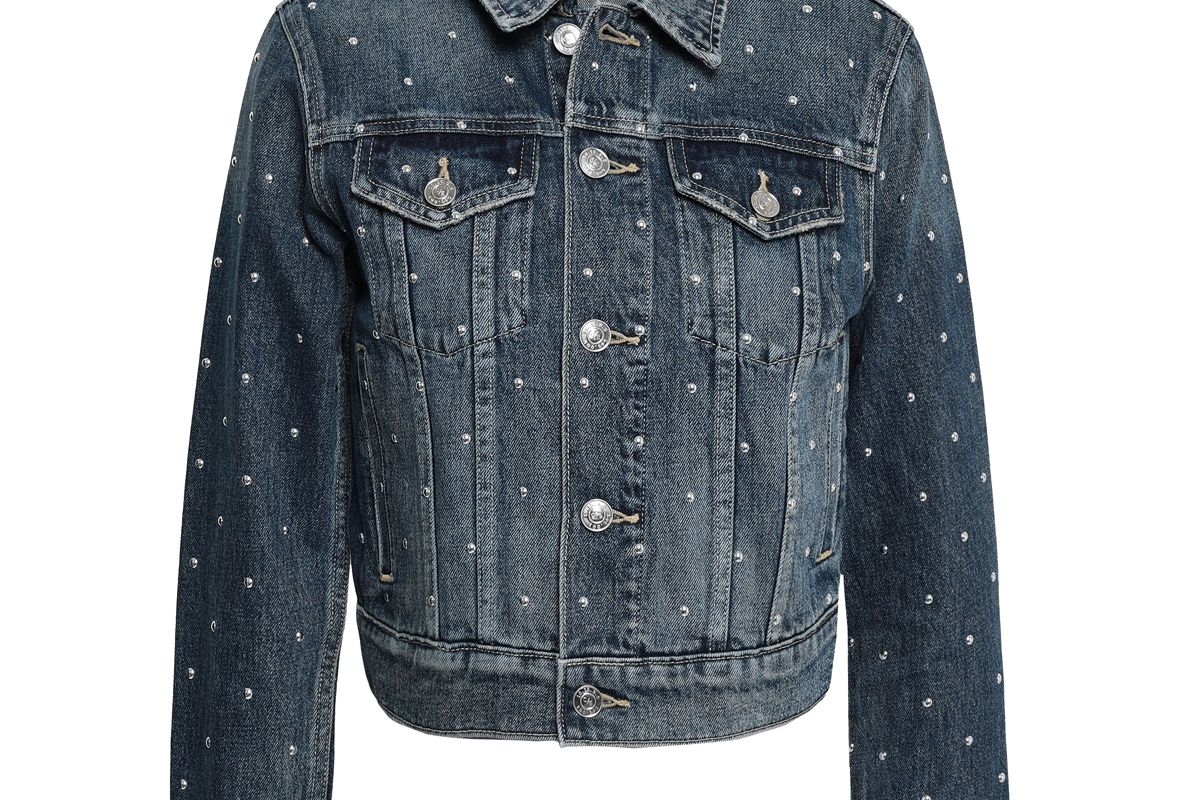 current elliott cropped studded denim jacket