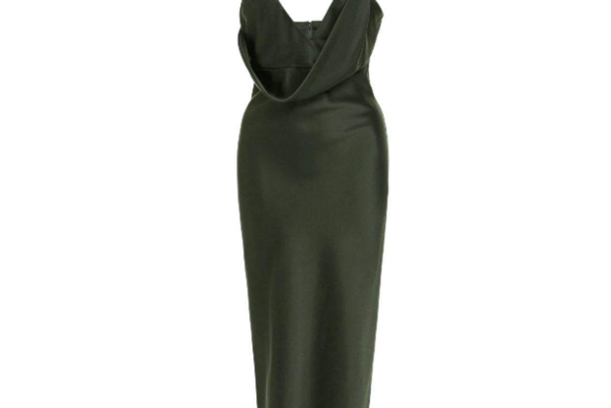 cushine emilia silk satin midi dress