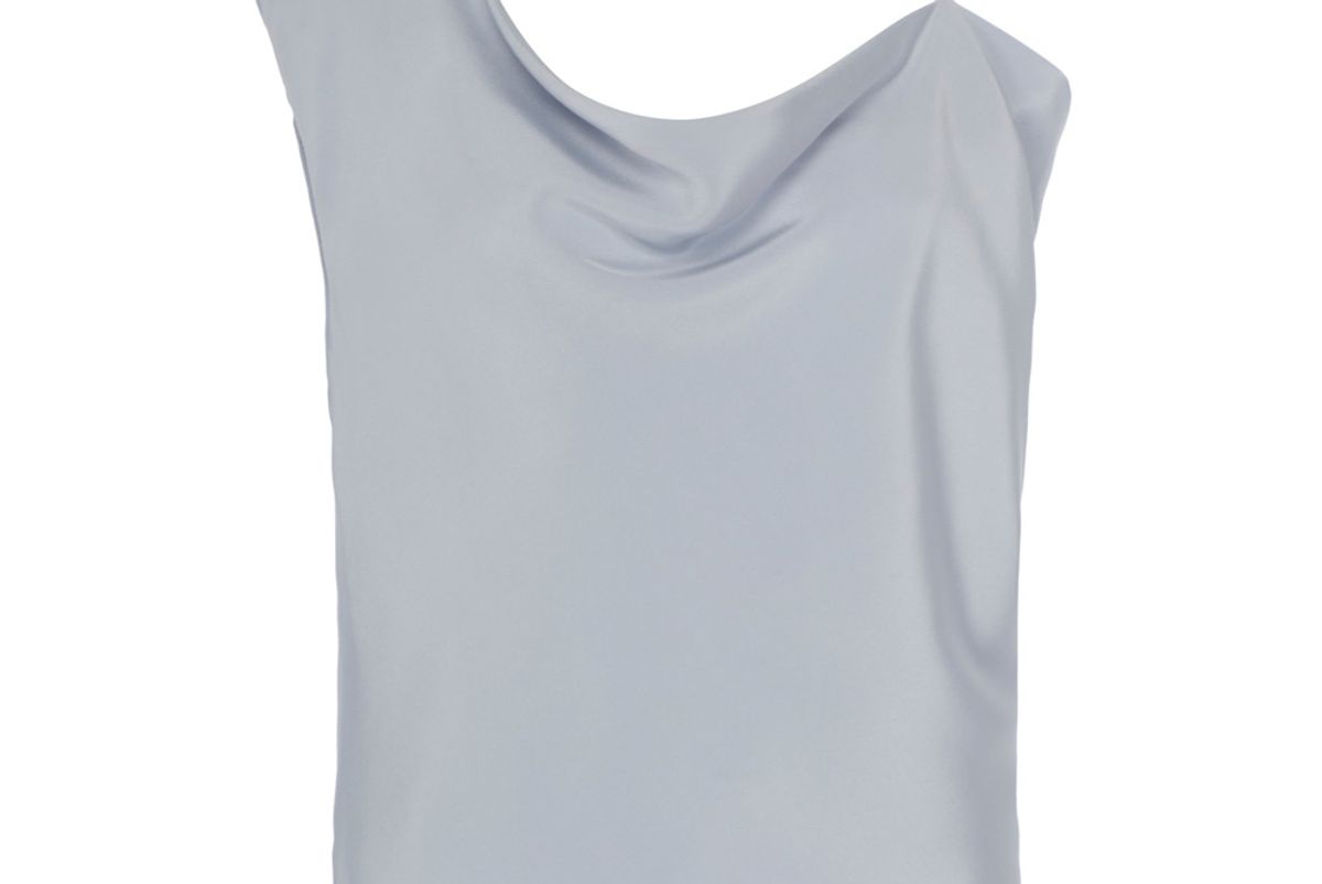 cushnie asymmetrical silk satin top