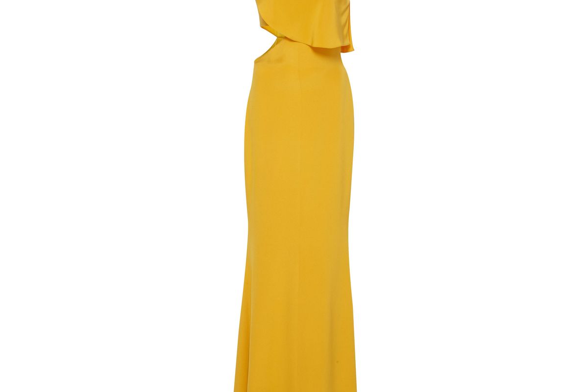 cushnie et ochs bea ruffled one shoulder gown