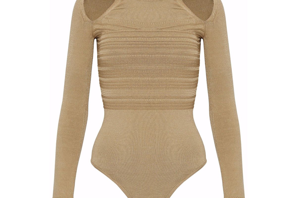 cushnie et ochs cutout ribbed knit bodysuit