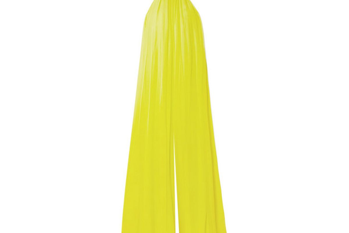 cushnie open back silk chiffon jumpsuit