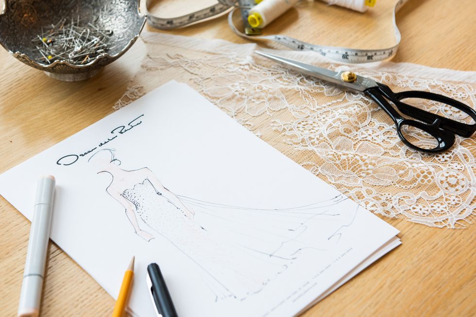 custom oscar de la renta wedding dress