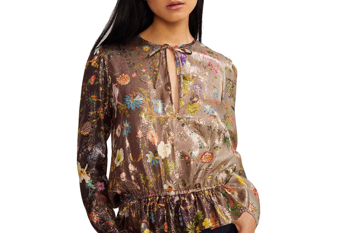 cynthia rowley blair printed silk blouse